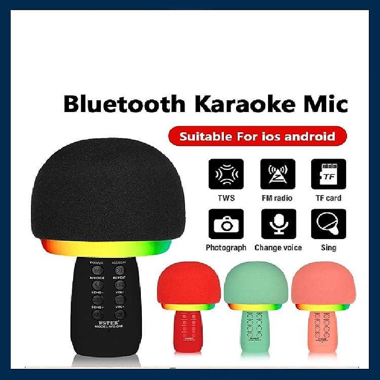 Micro Karaoke Bluetooth Ws-910 Led 7 Màu Âm Thanh Cực Hay Có FM, Usb, Thẻ Nhớ