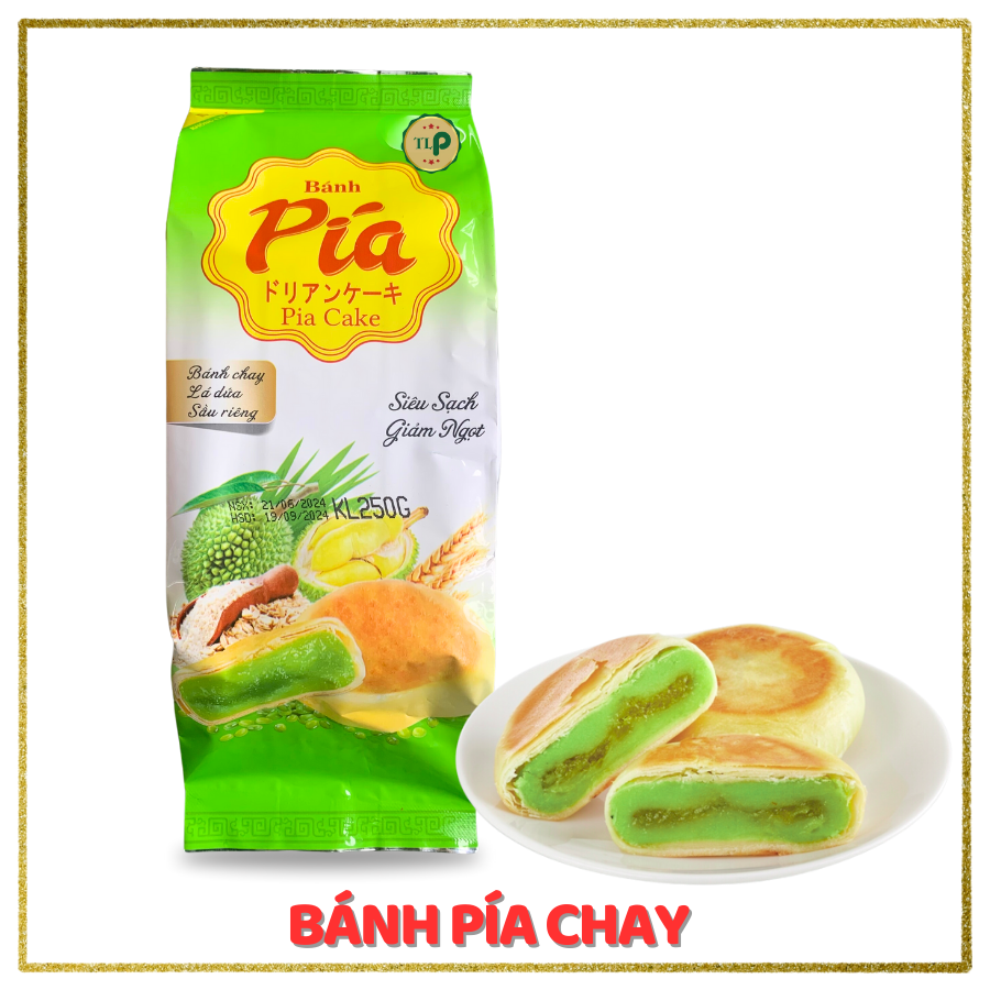 Bánh Pía Chay TLP | Vị Lá Dứa Sầu Riêng | Túi 250g 4 Bánh | Đặc Sản Sóc Trăng