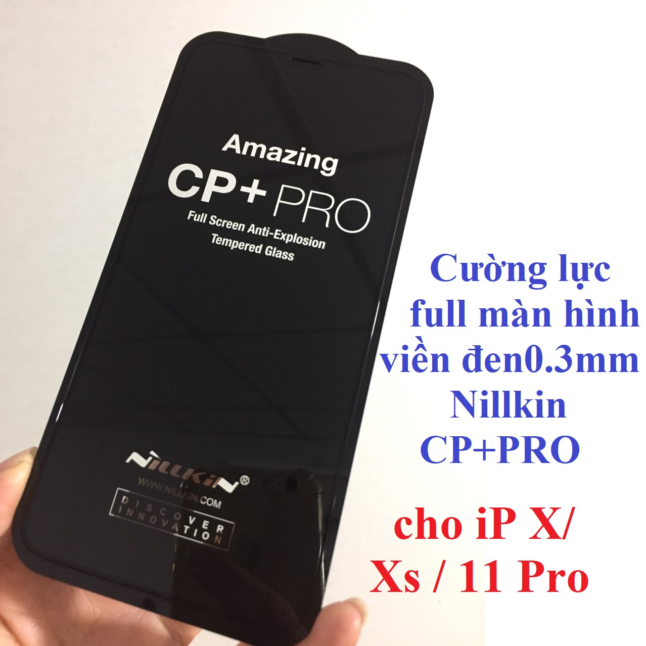 Cường lực full màn hình viền đen 0.3mm cho điện thoại iP X 5.8inches Nillkin CP+PRO _ Hàng chính hãng