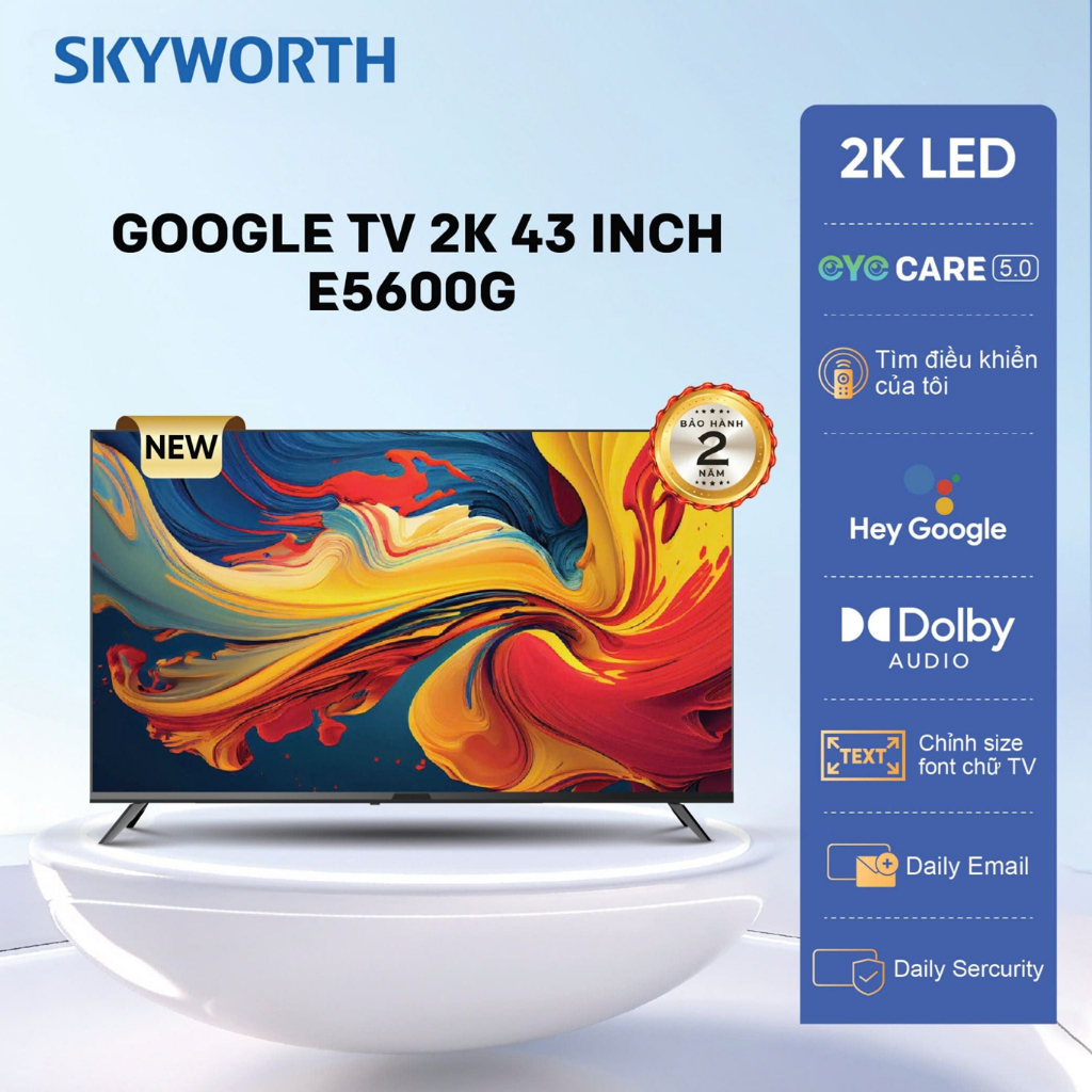 43E5600G - Google Tivi Skyworth Full HD 43 Inch 43E5600G - HÀNG CHÍNH HÃNG - GIAO HCM