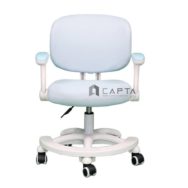 Ghế xoay trẻ em màu xanh dương CE1013-M Nội thất Capta Ghế ngồi học bài màu xanh dương cho bé trai lưng lưới nệm vải có tay tựa màu trắng