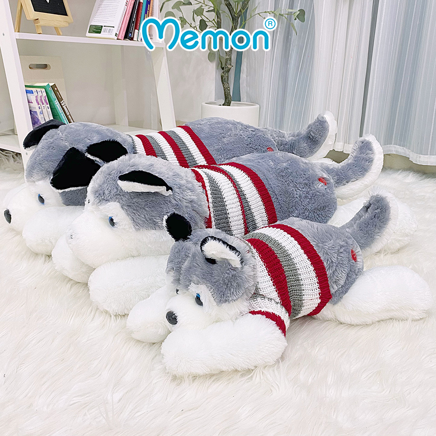 Gấu bông Chó Husky Áo Len cao cấp - Hàng chính hãng Memon
