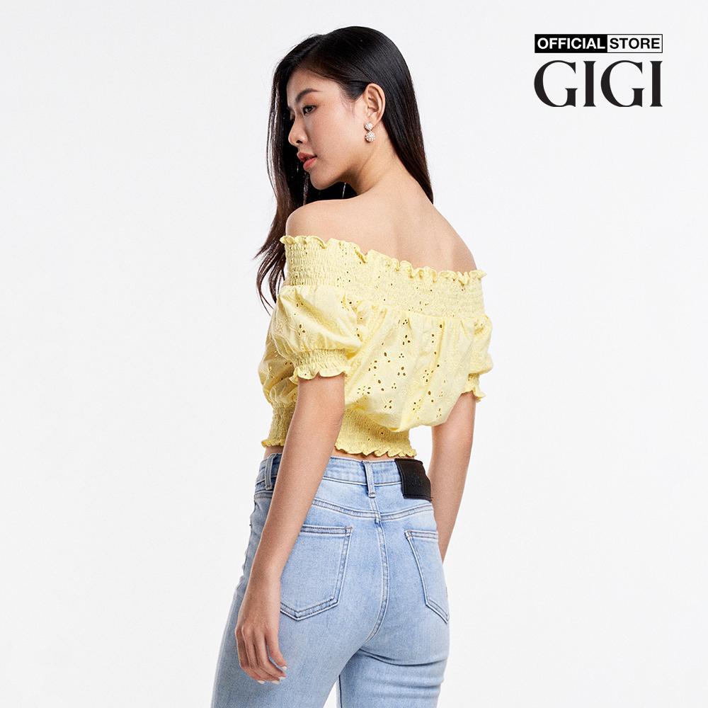 GIGI - Áo trễ vai nữ croptop bo thun thời trang G1201T233223
