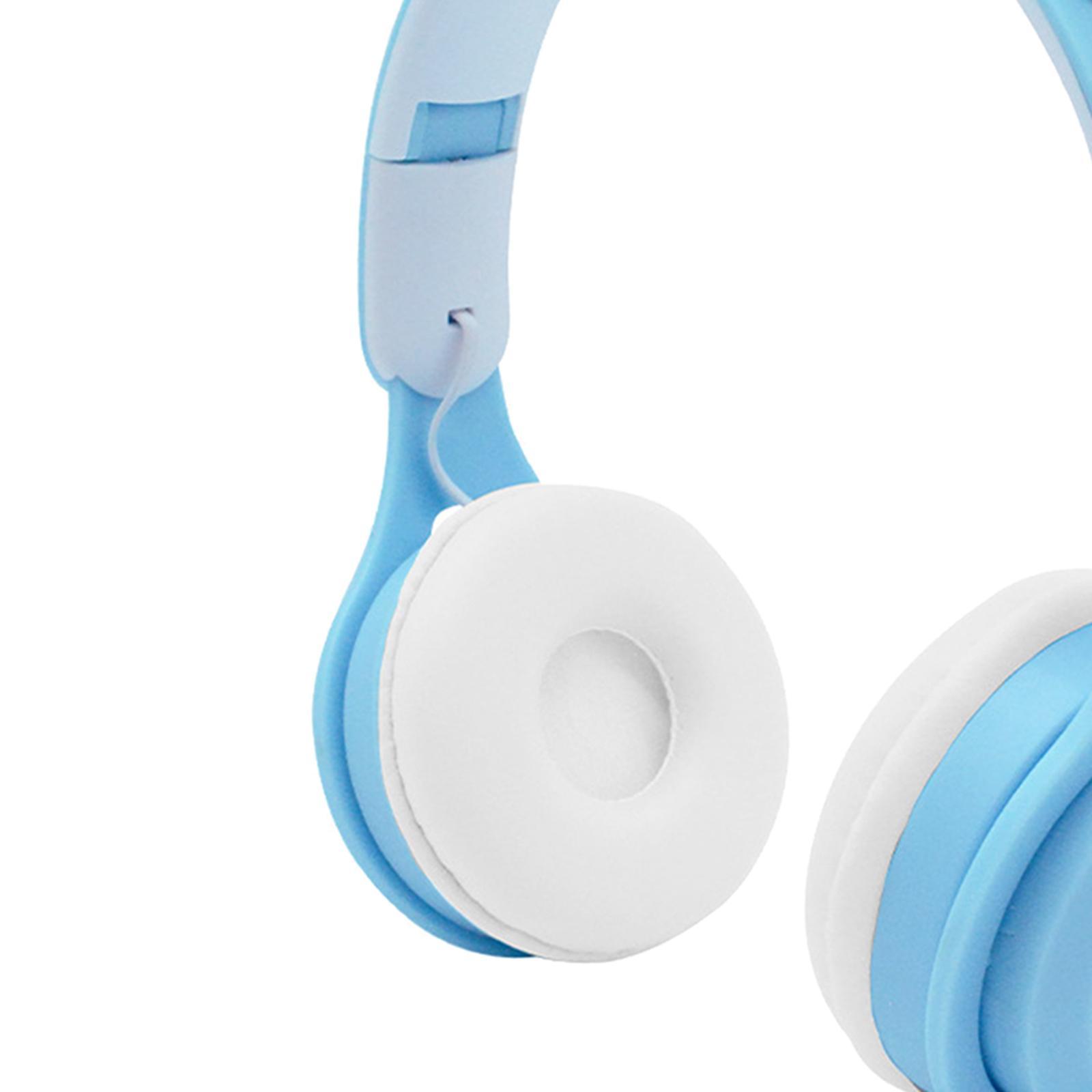 2 Sets Cat Ear LED Light Up Wireless Foldable Headphones Over-Ear with Mic