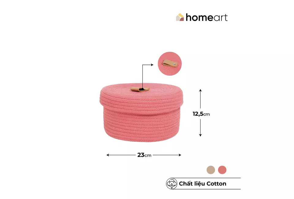 Giỏ Đan Cotton Homeart Kaia Có Nắp