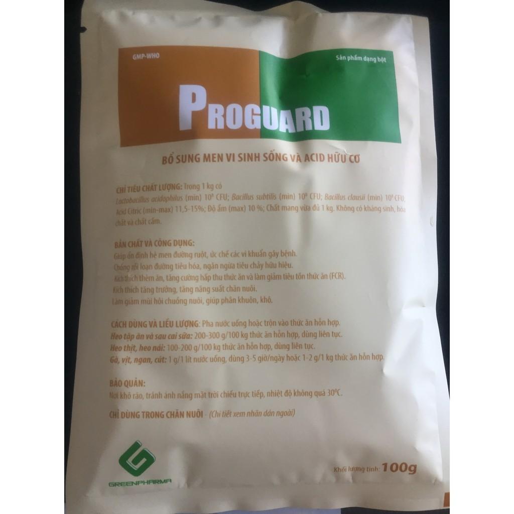 Bột bổ sung men vi sinh cho gia súc gia cầm Proguard Green Pharma (Gói 100g)