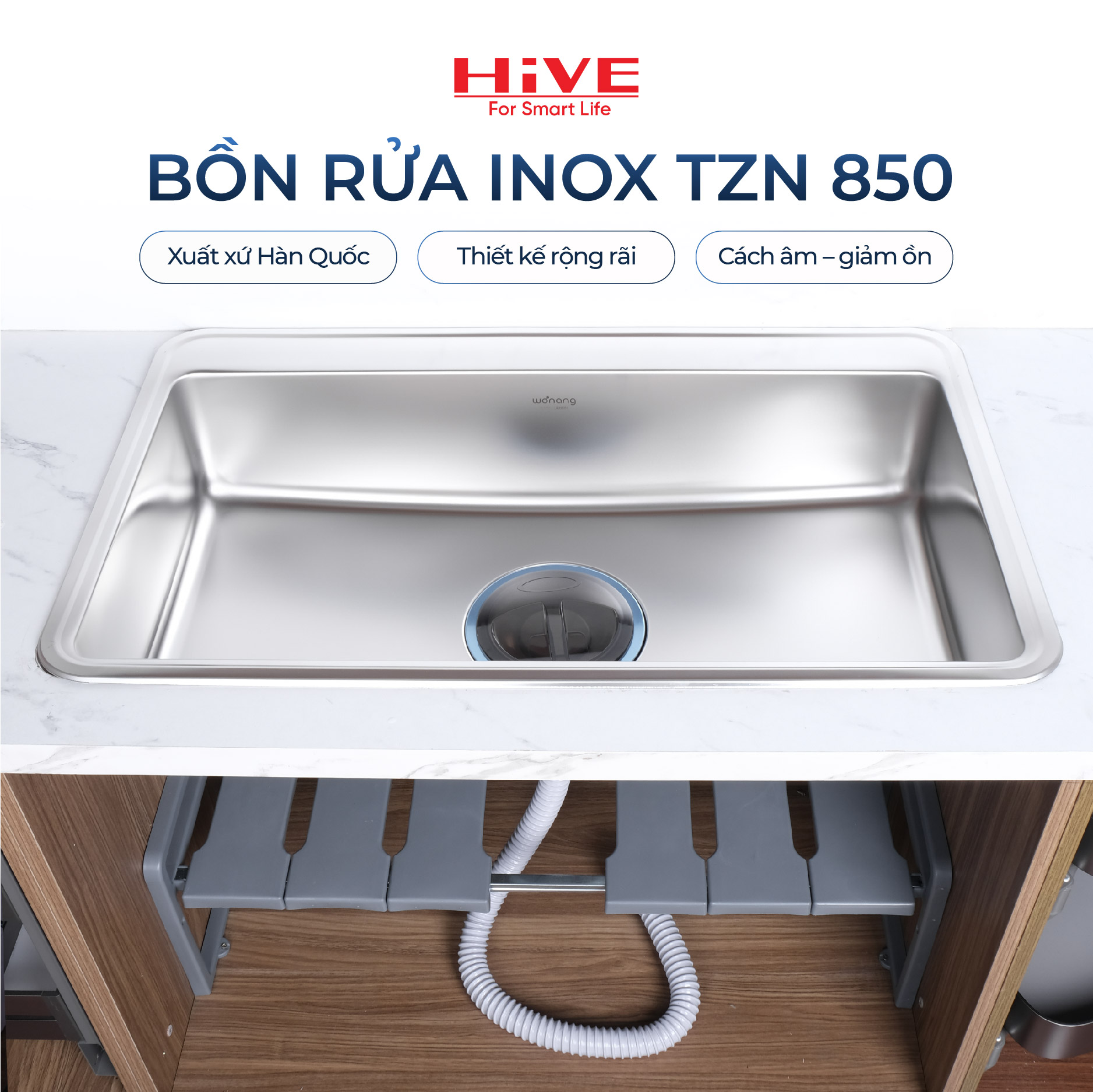 KỆ BỒN RỬA CHÉN INOX DJVW-002