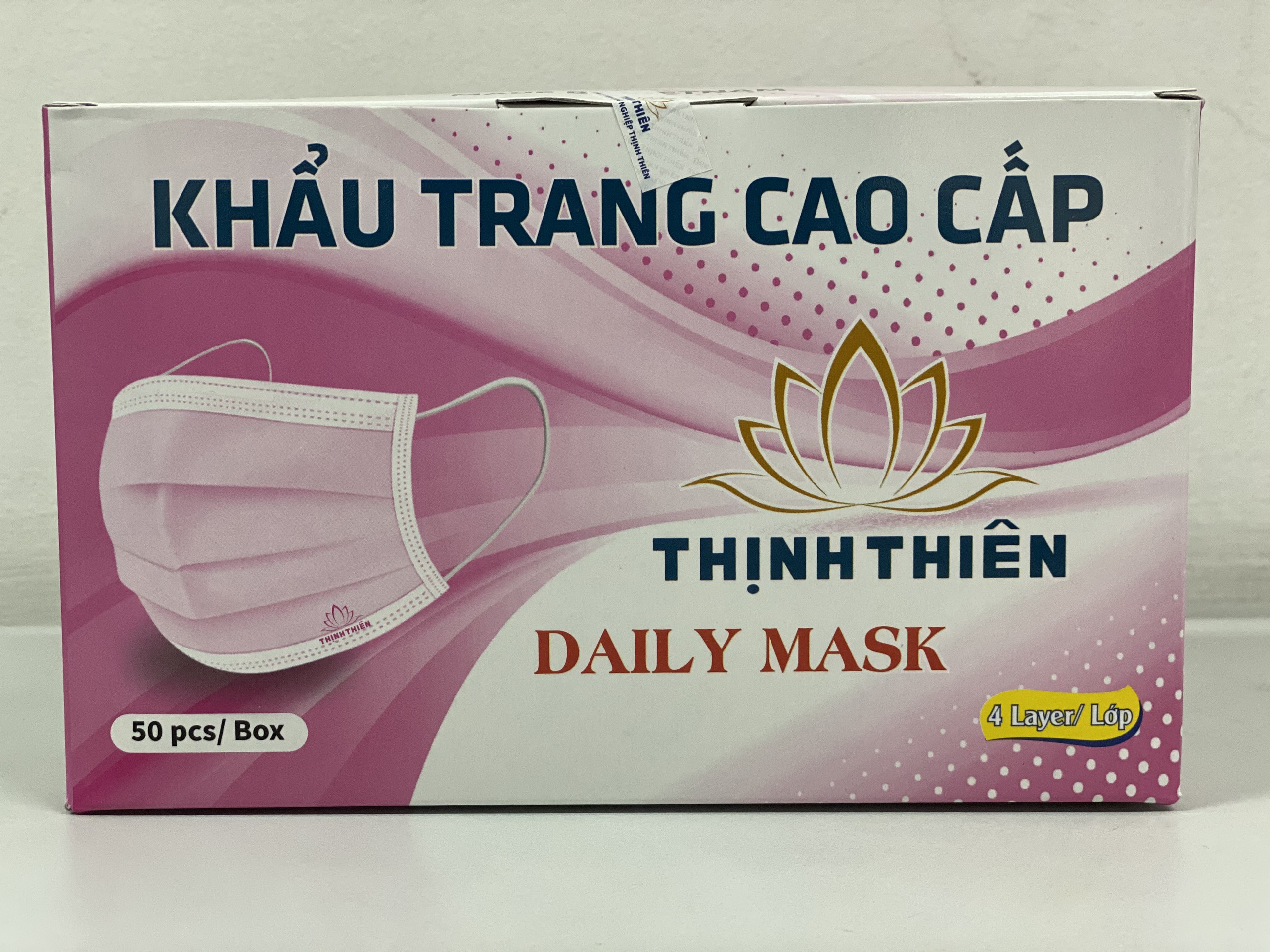 Khẩu Trang Y Tế 4 Lớp Thịnh Thiên (Hộp 50 Cái - Màu Hồng)