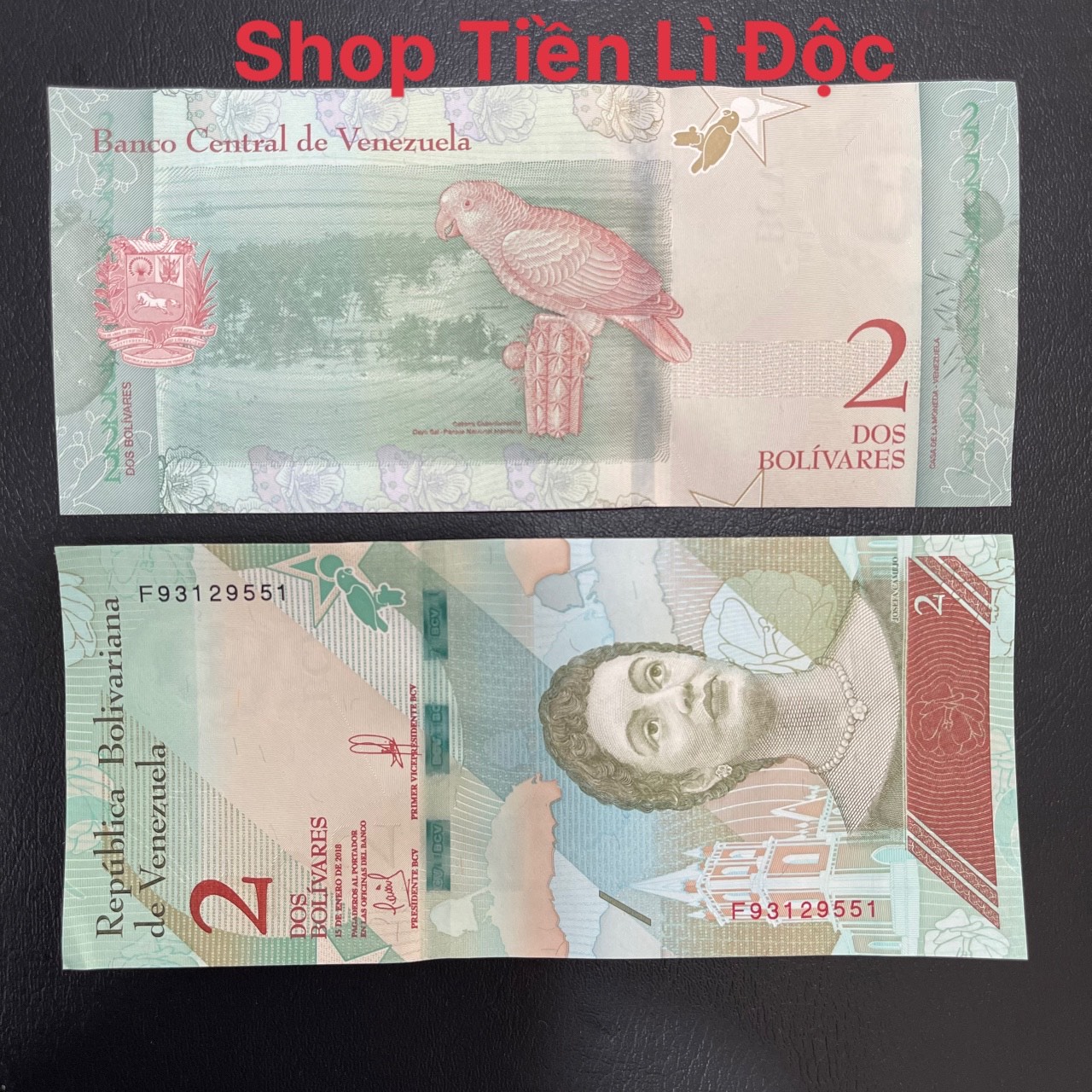 Tiền Venezuela 2 Bolivares 2018, Hình Con Vẹt