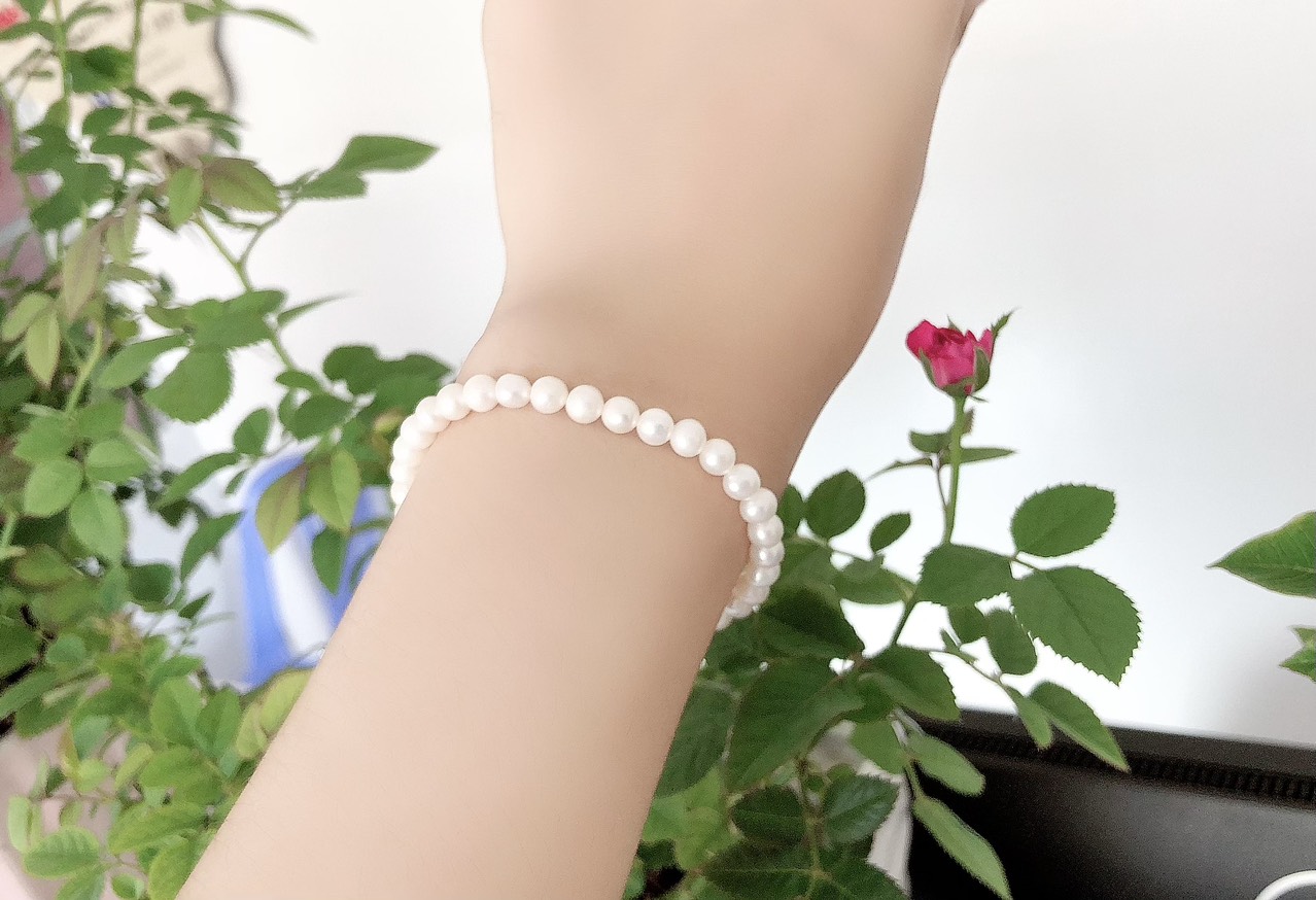 Vòng tay ngọc trai thật - màu trắng tự nhiên
