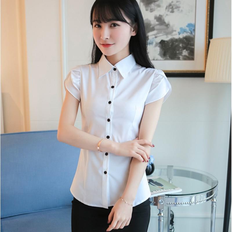 Áo sơ mi nữ trắng tay búp sen sm152