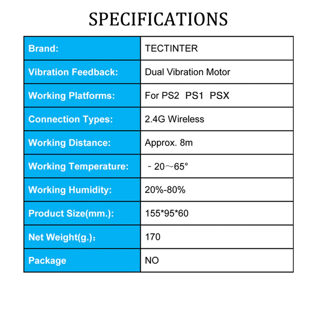 tay cầm PS2 không dây 2.4Ghz, anten thu, màu đen kde2578