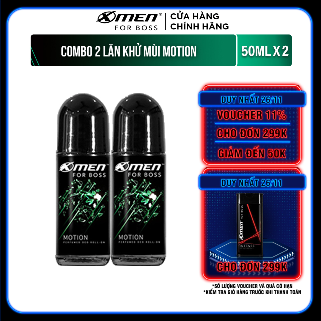 Combo 2 Lăn khử mùi X-Men For Boss 50ml Motion