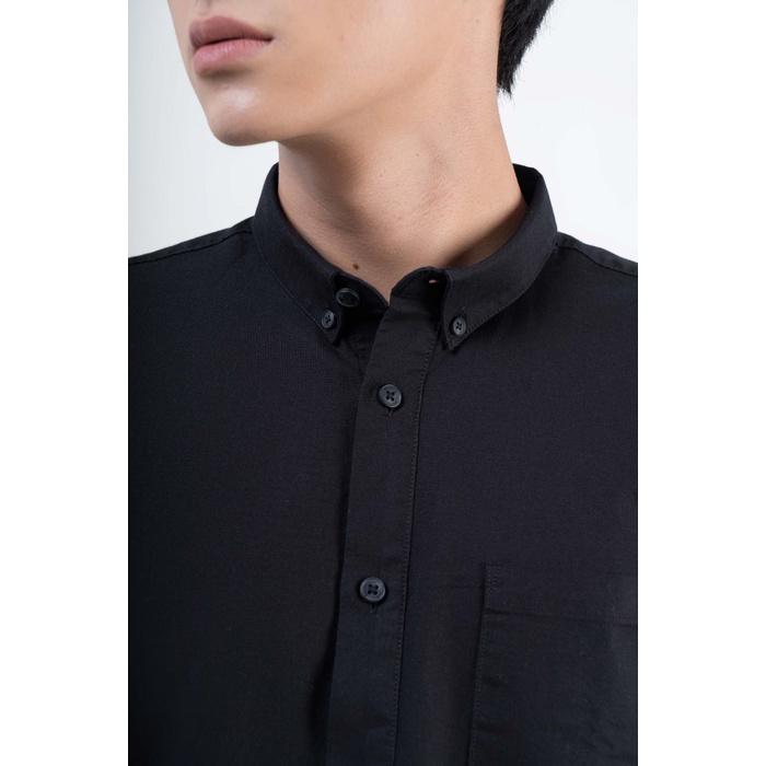 ÁO SƠ MI NAM TAY NGẮN OXFORD TRƠN FORM FITTED - 10F22SHS002C | LASTORE MENSWEAR