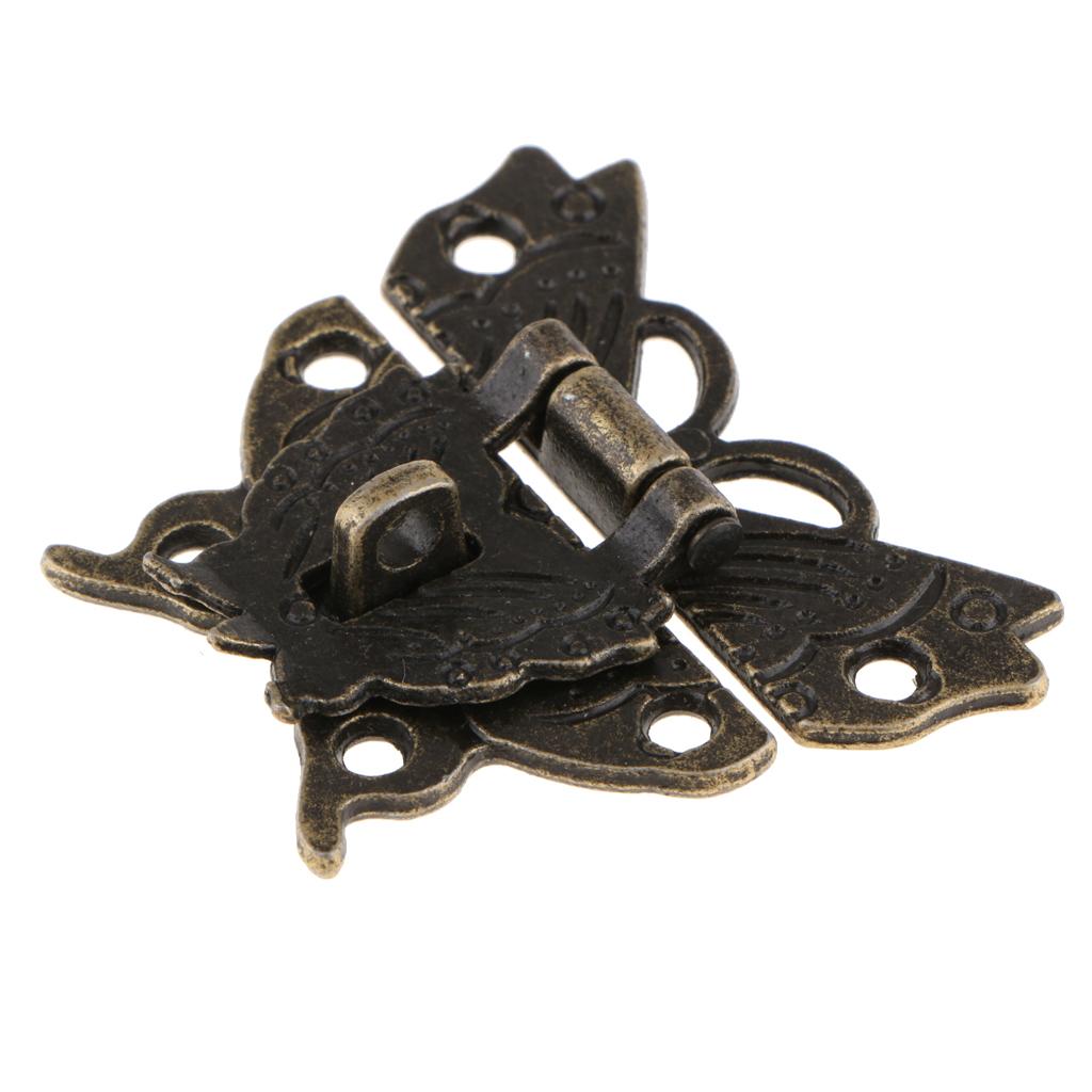 Butterfly Buckle Hasp Wood Box Wine Box With Buckle Antique Lock