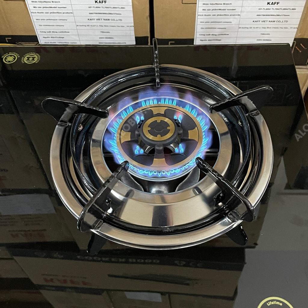 Bếp gas khung inox mặt kính Fujishi KI-224A - MÂM CHIA LỬA ĐỒNG NGUYÊN KHỐI LỚN - Tiết kiệm gas - Hàng chính hãng