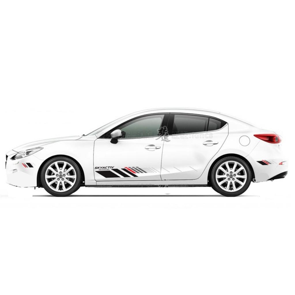 Sticker dán xe oto, Decal dán xe oto, Tem dán sườn xe ô tô phong cách thể thao