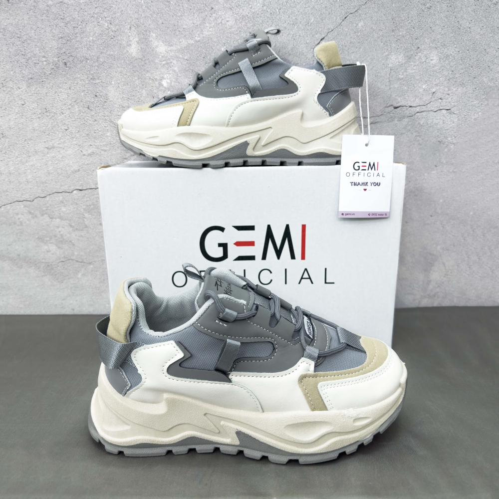 Giày thể thao nữ GEMI- giày ullzzang màu be-xám,thuận tiện đi chơi, đi làm - M7180