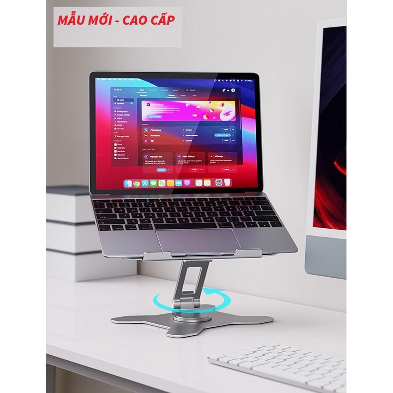 Giá đỡ laptop xoay 360 độ hợp kim nhôm L43 cao cấp, chân đế xoay tròn cho máy 11 inch - 16 inch