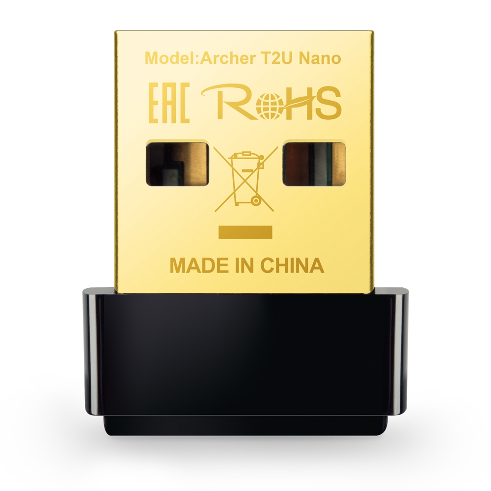 Cạc mạng không dây TP-Link USB Archer T2U Nano (Chuẩn AC/ AC600Mbps/ Ăng-ten ngầm) - Hàng chính hãng FPT phân phối