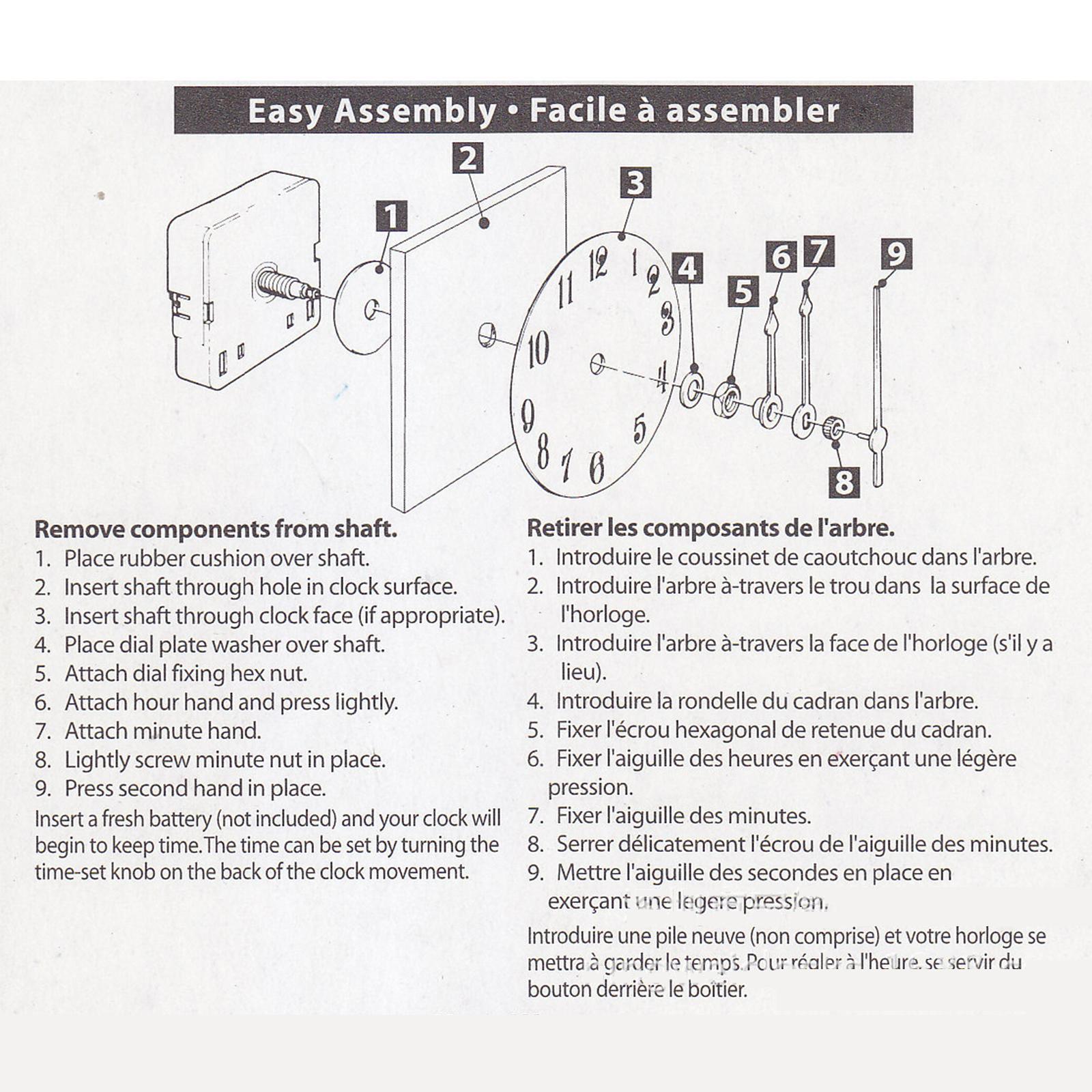 DIY Wall Clock Movement Mechanism Replacement Tool Parts 4 Pair Hand