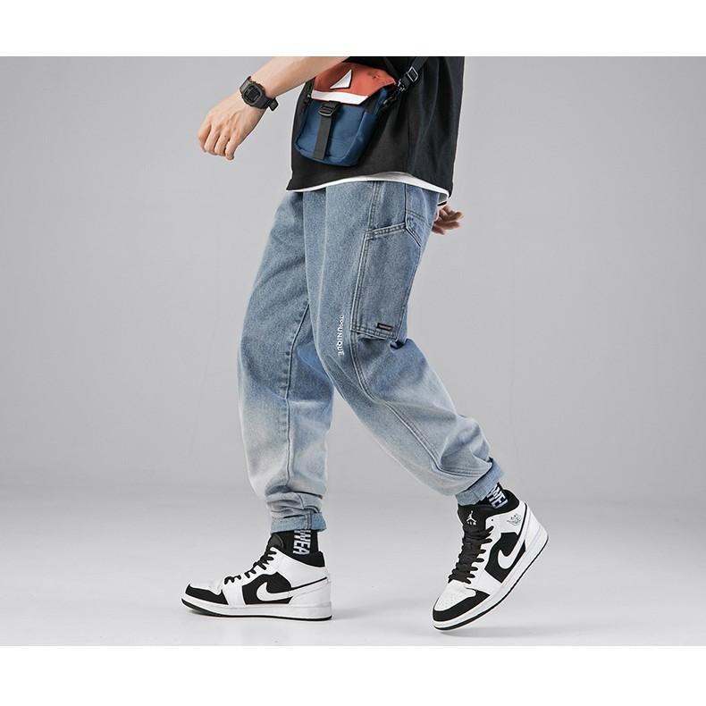 Quần Jean Ống Suông Dáng Rộng Phong Cách Hiphop Streetwear Hàn Quốc Trendy 2021