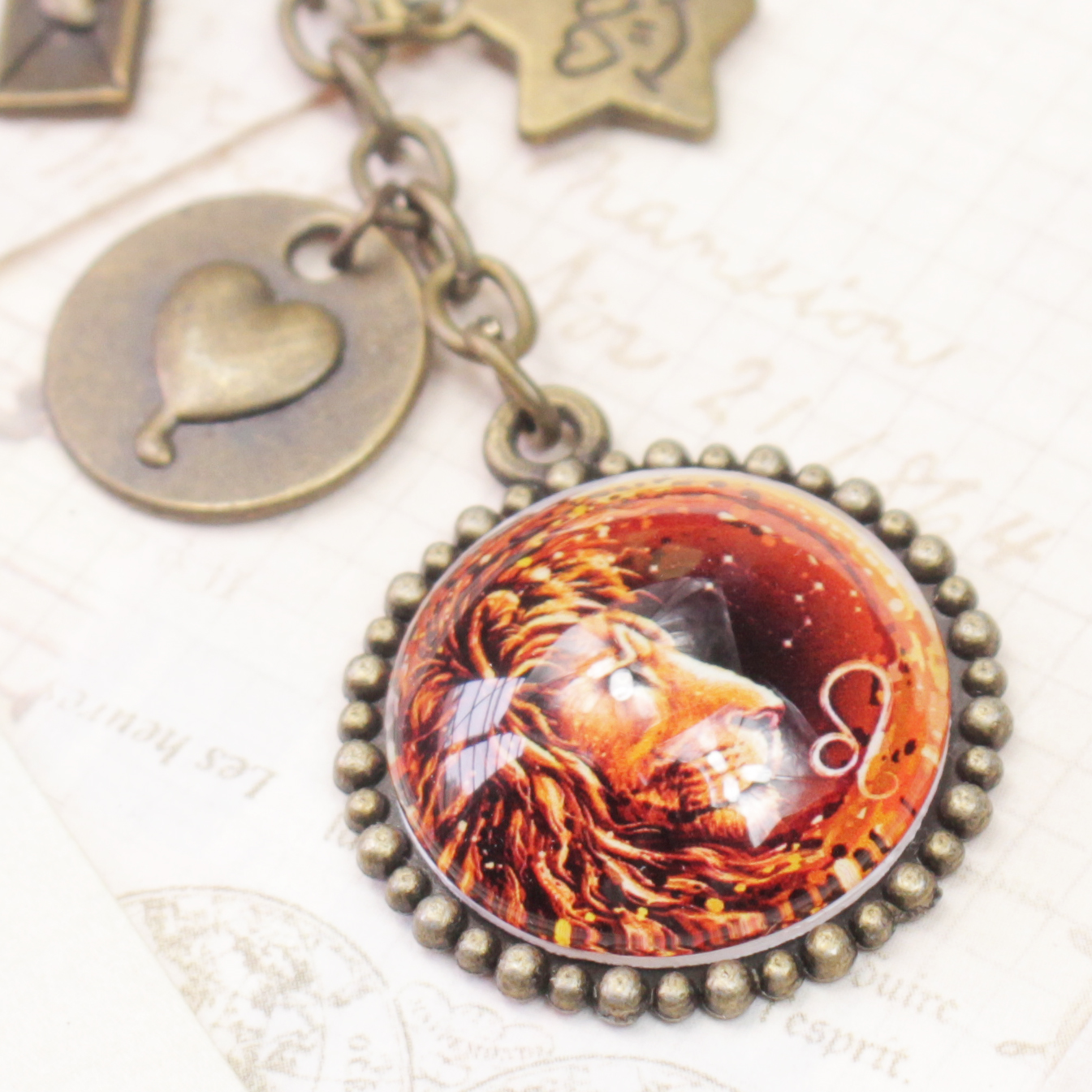 Móc khóa cung hoàng đạo Zodiac 20mm hình cổ điển siêu đẹp 06646-MK0033