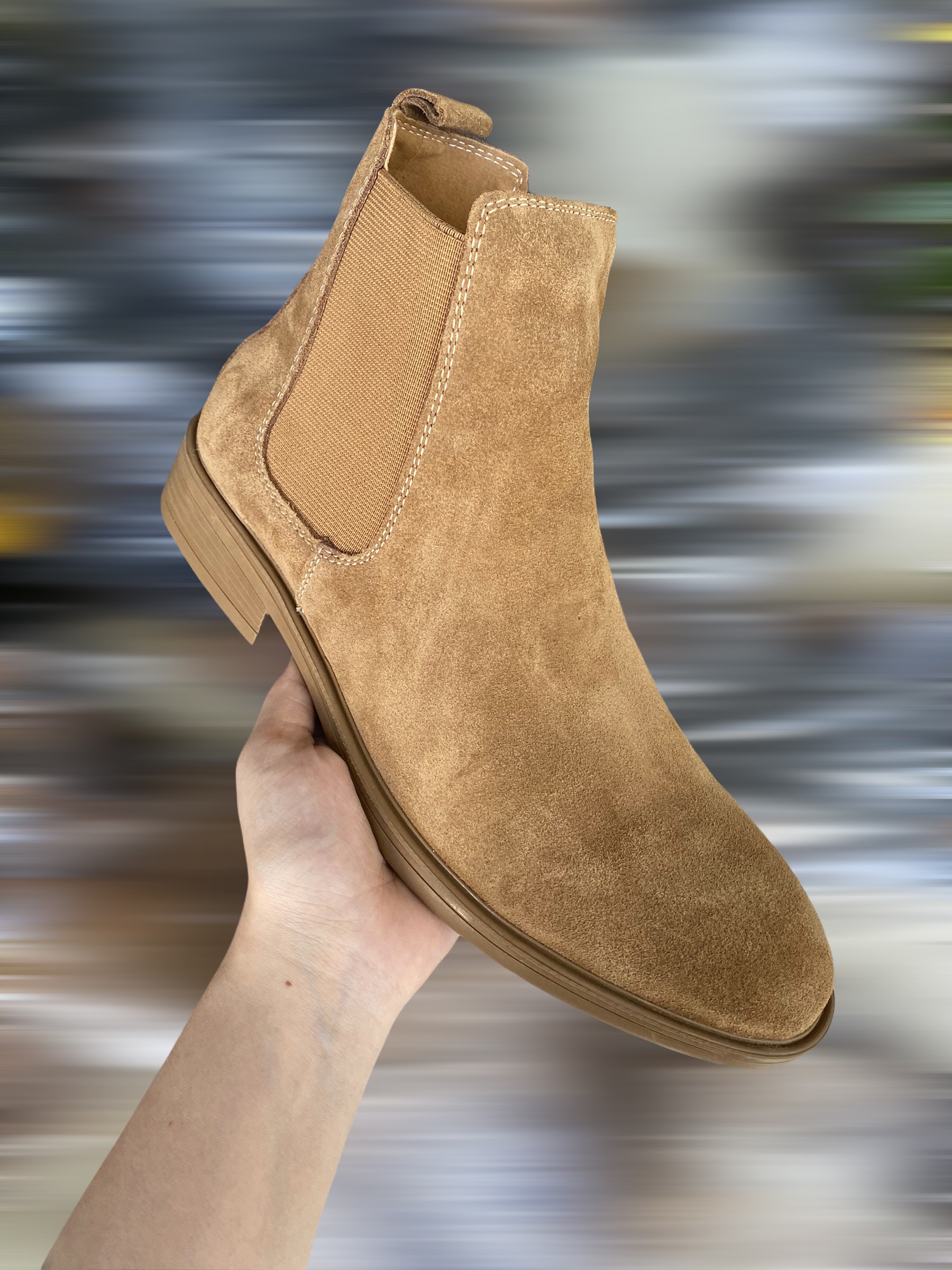 Giày Chelsea Boots Nam Da Lộn Màu Vàng Bò TEFOSS HN601 Cao Cổ Da Thật Cao Cấp Size 38-43
