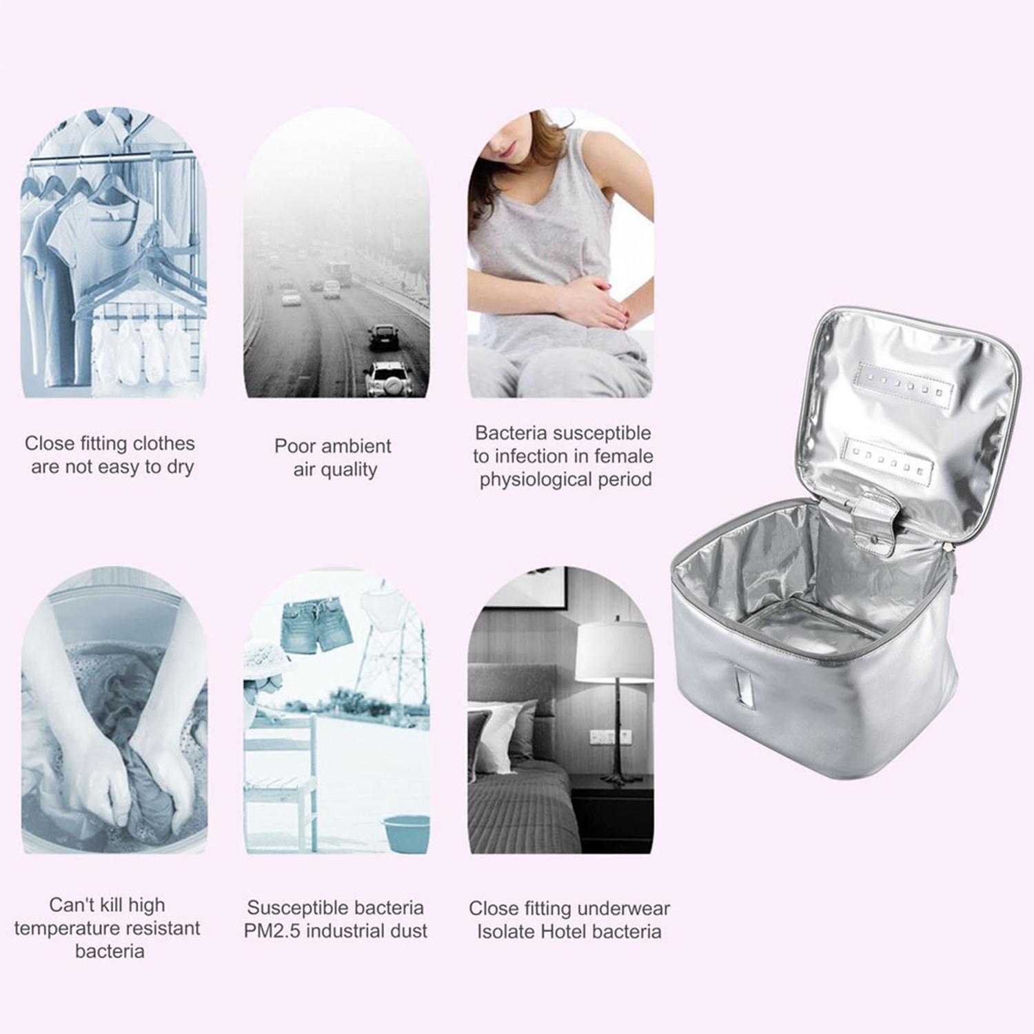 Túi khử trùng bằng tia cực tím Ozone của đèn UV LED sâu, quét ánh sáng mạnh, loại bỏ 99% các vật có hại trong vòng 5 phút