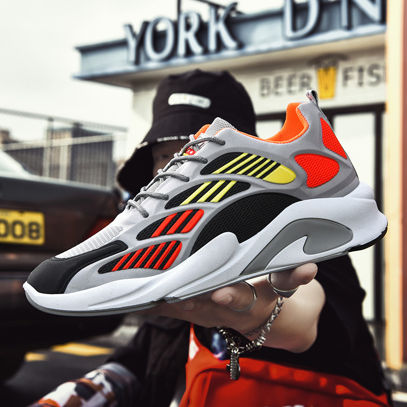Giày Thể Thao Nam GEMI - Giày Sneaker Màu Xám - Đen Viền Xám, Giày Thể Thao Vận Động,Bảo Vệ Chân - G5155