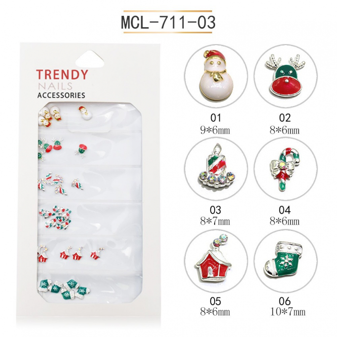 Charm đá noel giáng sinh trang trí móng tay nail 0814