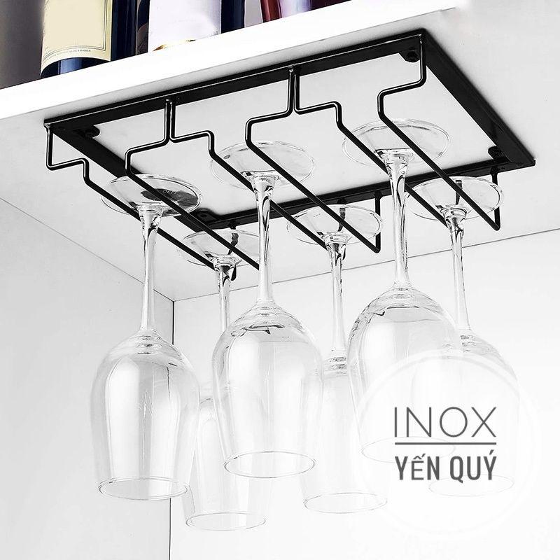 Giá Treo Ly Vang Gắn Tủ Bếp Tiện Lợi màu đen