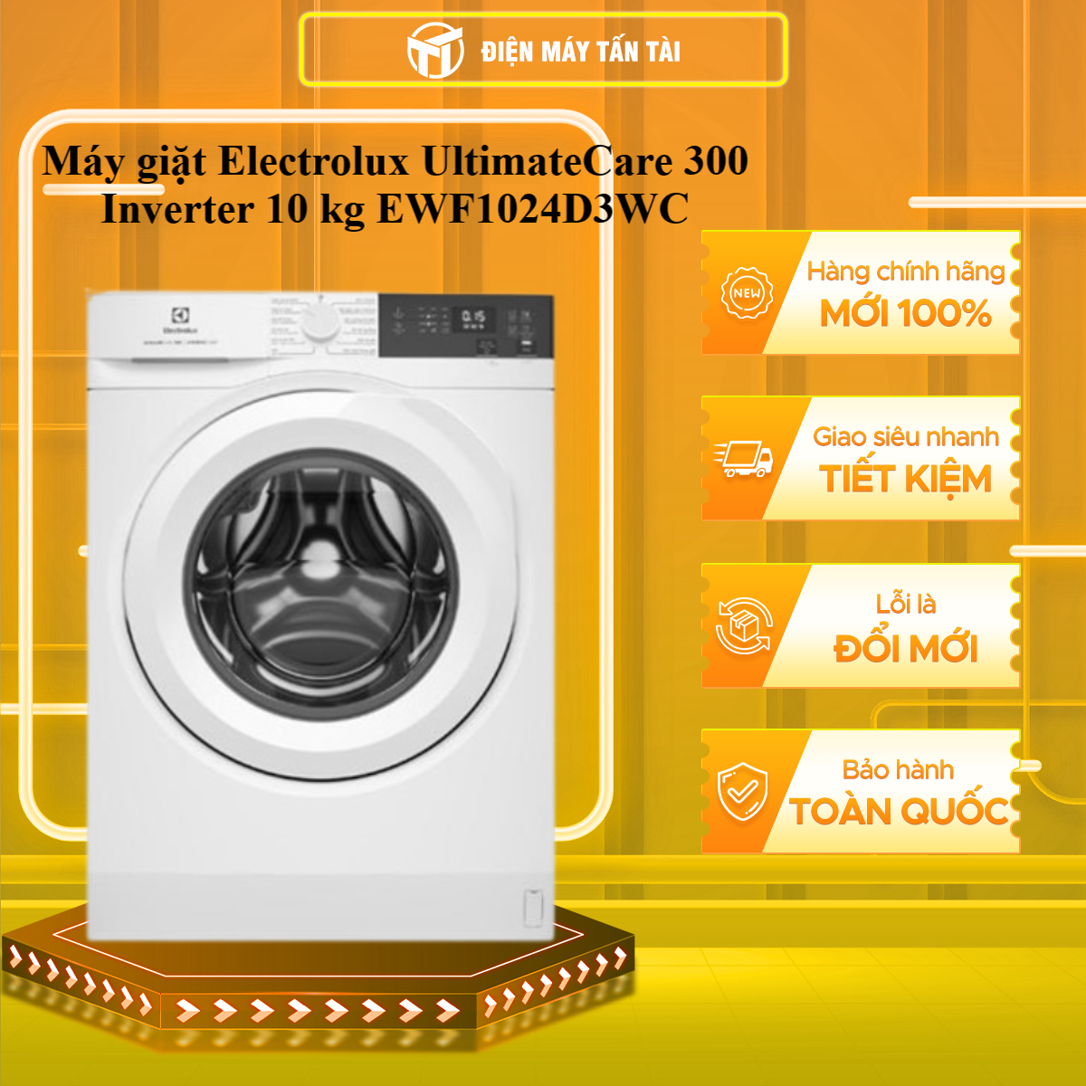 Máy giặt Electrolux UltimateCare 300 Inverter 10 kg EWF1024D3WC - HÀNG CHÍNH HÃNG - CHỈ GIAO HCM
