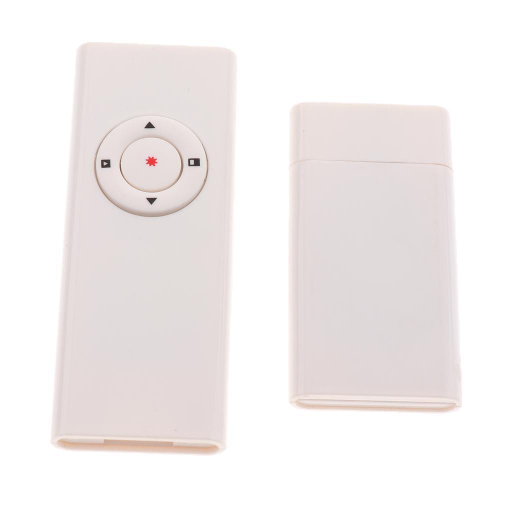 RF 2.4GHz Wireless Presenter USB Remote Control Presentation Pointer White