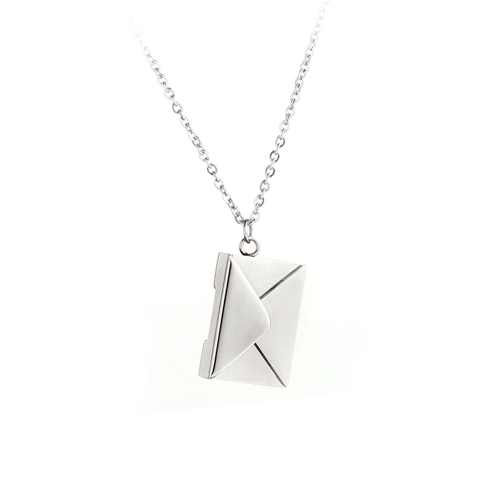 love Letter Envelope Pendant Necklace for Couples Family Women Men