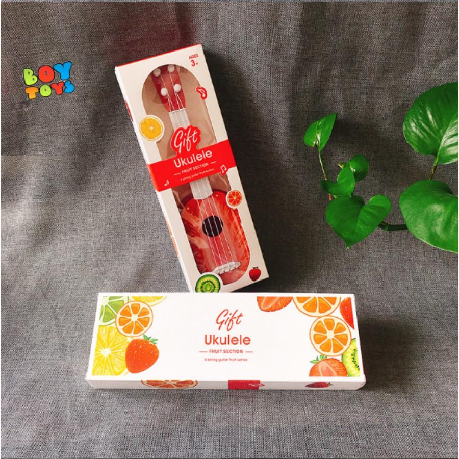 Đồ chơi âm nhạc đàn ukulee mini hộp gift hình hoa quả dễ thương cho bé