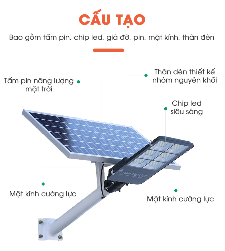 Đèn trụ năng lượng mặt trời 300W