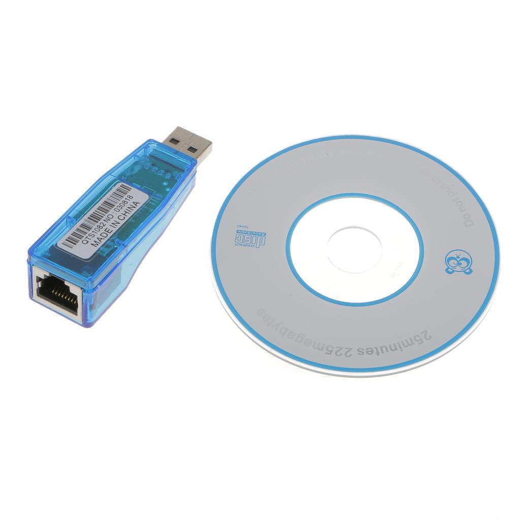 Blue USB 2.0 Ethernet 10/100 Network LAN RJ45 Adapter Card