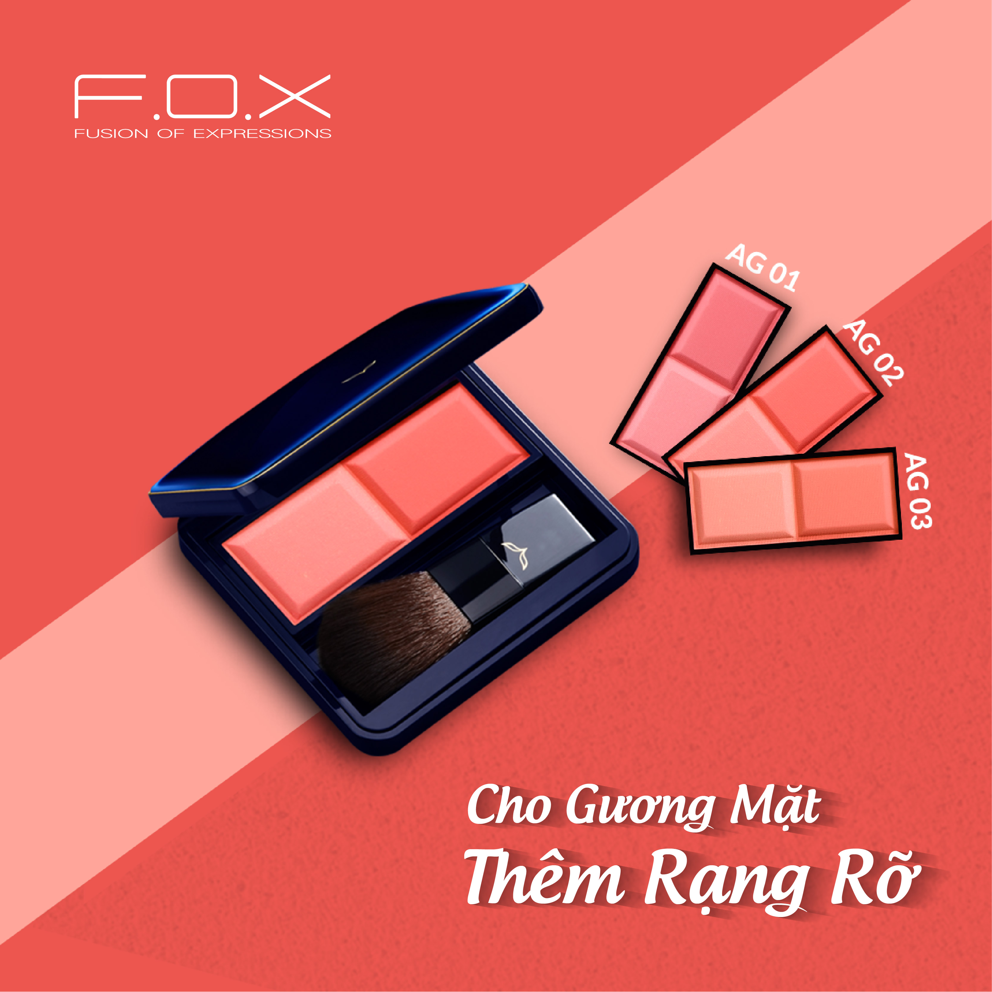 Phấn Má Hồng FOX 2 Màu Sang Trọng Luxuriant Impression Blush 7g