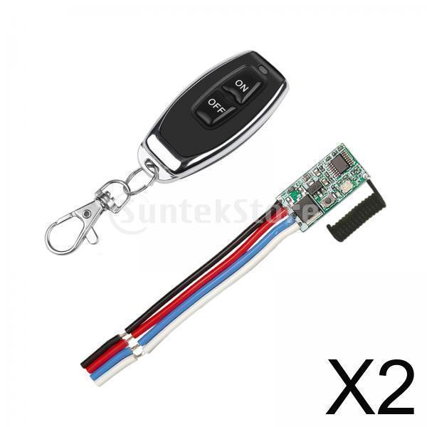 2 Set RF 433MHz 12V Mini Wireless Remote Control Switch  Receiver