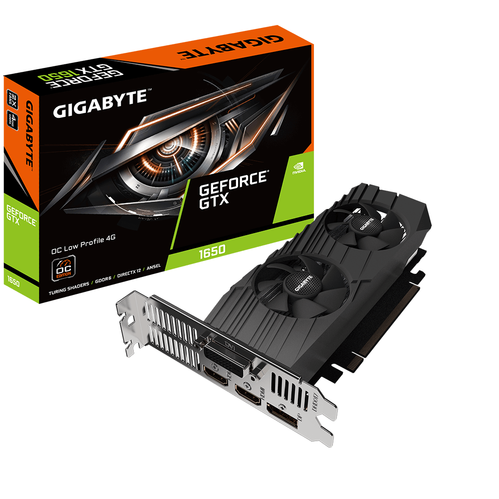 Card màn hình Gigabyte GeForce GTX 1650 D6 OC Low Profile 4G (GV-N1656OC-4GL) --Hàng Chính Hãng