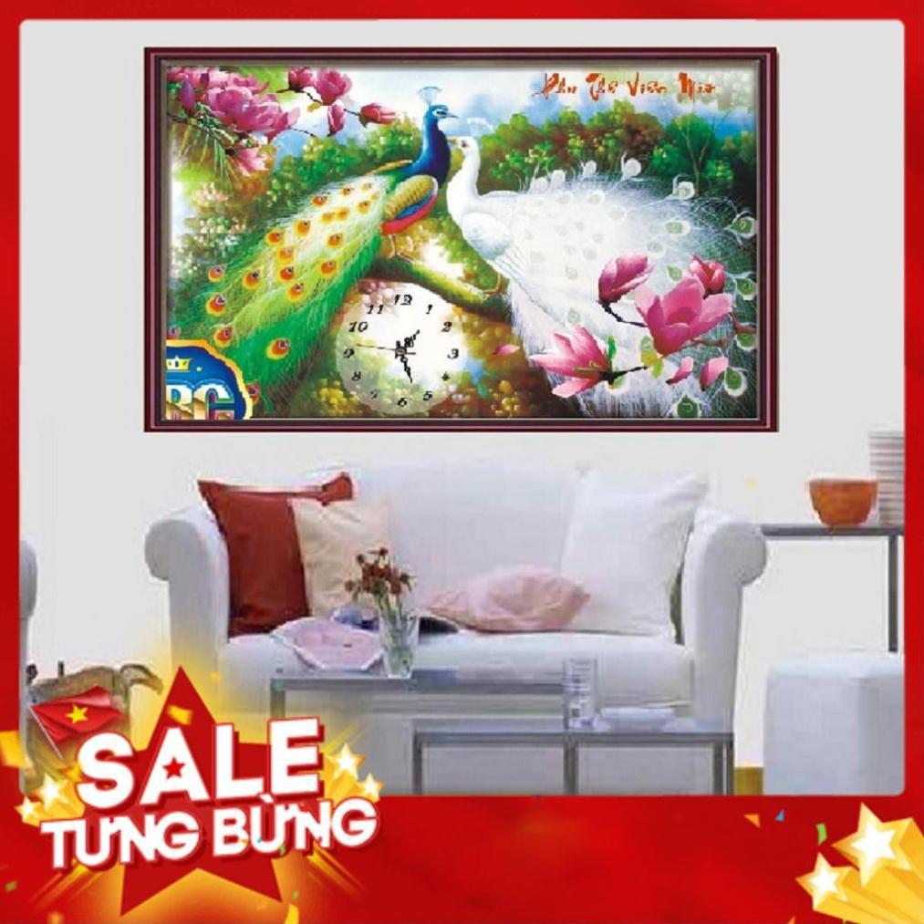 TRANH ĐÍNH ĐÁ ĐỒNG HỒ PHU THÊ VIÊN MÃN TRANH CHƯA ĐÍNH DF816