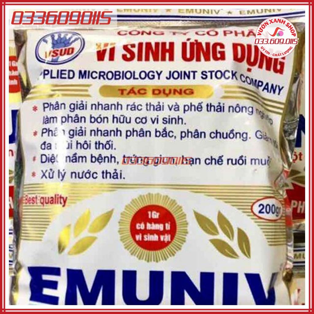 200g Chế phẩm vi sinh EM EMUNIV dùng ủ phân cá, rác thải hữu cơ siêu nhanh, hiệu quả