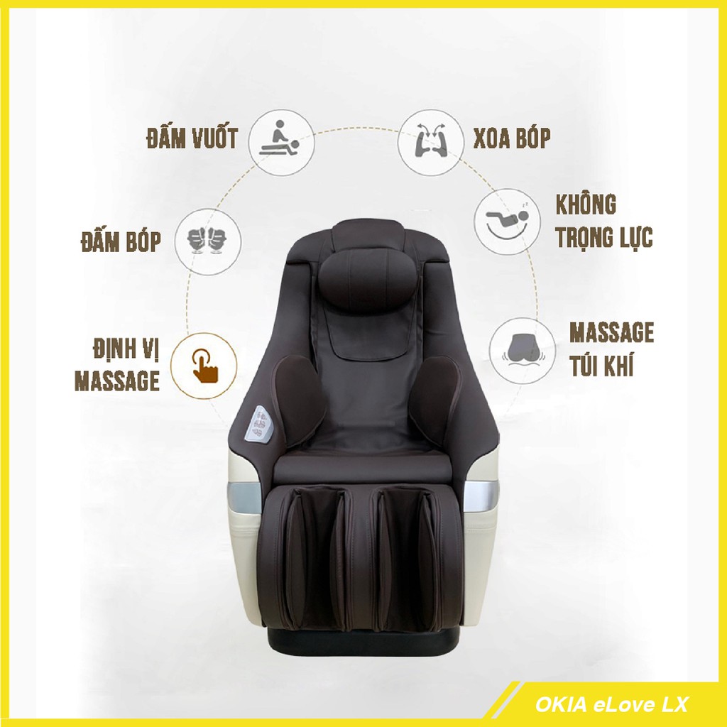 Ghế Massage Toàn Thân OKIA eLove LX KWH963 - Mát Xa Toàn Thân - Mát Xa Vai Cổ, Chân, Lưng, Tay