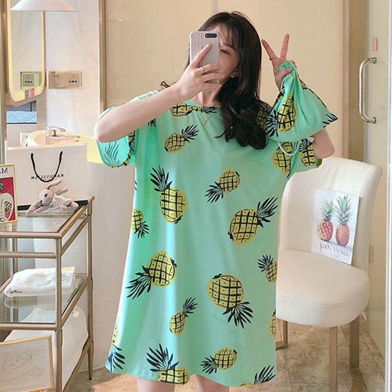 Đầm Ngủ Ngắn Tay Dáng Rộng Xinh Xắn Dành Cho Nữ