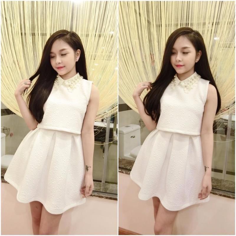 ĐẦM XỐP XOÈ CỔ HẠT SALE