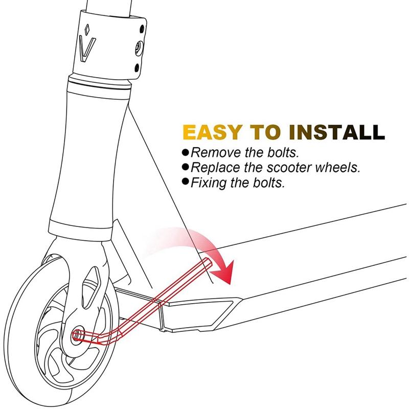 2 Chiếc Phụ Kiện Xe Tay Ga 110Mm Bánh Xe Bánh Xe Pu Nhiều Màu Sắc Bánh Xe Đóng Thế Dày Bánh Xe Ô Tô Có Vòng Bi Color: Black