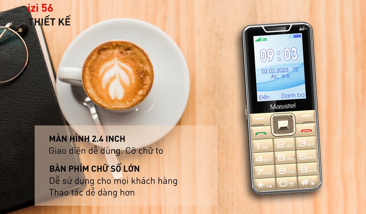 Hình ảnh Điện thoại Masstel izi 56 4G (pin trâu-loa chữ to rõ) - Hàng Chính Hãng