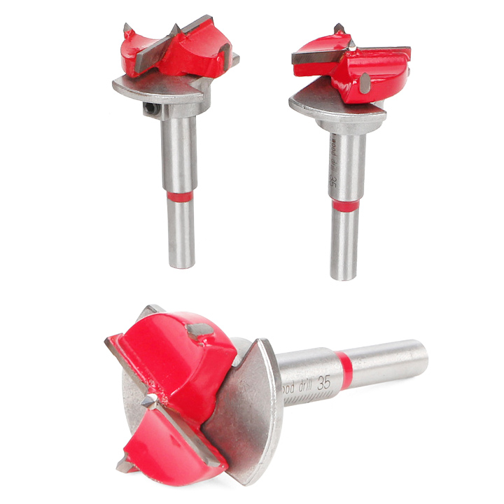 Mũi khoan gỗ lắp bản lề bật, khoan lỗ ốc cam, mũi khoan khoét gỗ có vòng giới hạn độ sâu cần khoan D15-35 tùy chọn