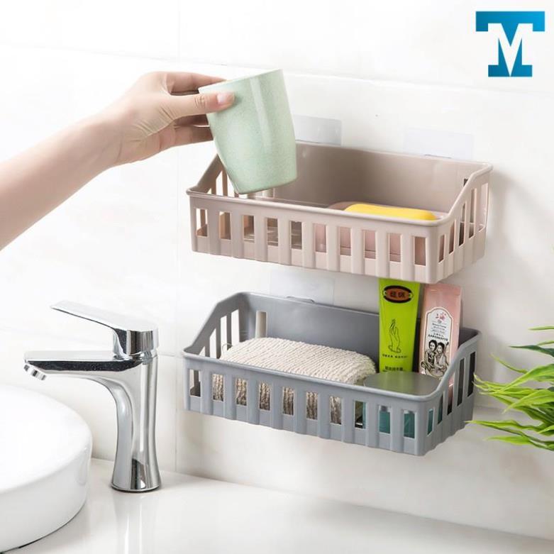 Kệ Dán Tường Chữ Nhật, để mỹ phẩm, gia vị, phù hợp mọi vị trí trong nhà